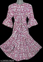 Cotton Blend Printed Gown for Women 