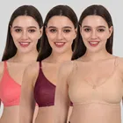 Cotton Bra for Women, Multicolour, Pack of 3 