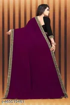 Lycra Blend Solid Saree for Women 