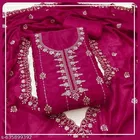 Vichitra Silk Embroidered Punjabi/All Over Suits for Women 