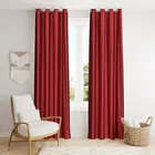 Polyester Blackout Plain Maroon Door Curtain 7ft Pack of 1