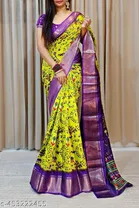 Printed Dola Silk Sequence Boarder Warli Art Saree for Women 