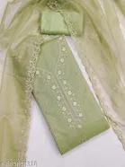 Embroidered Lucknowi Net Un Stitched Suit 