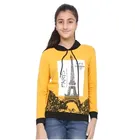 Cotton Blend Printed Hoodie for Girls (Mustard, 2-3 Years)