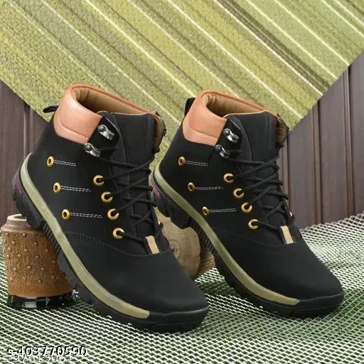 Boots for Men (Black & Tan, 7)