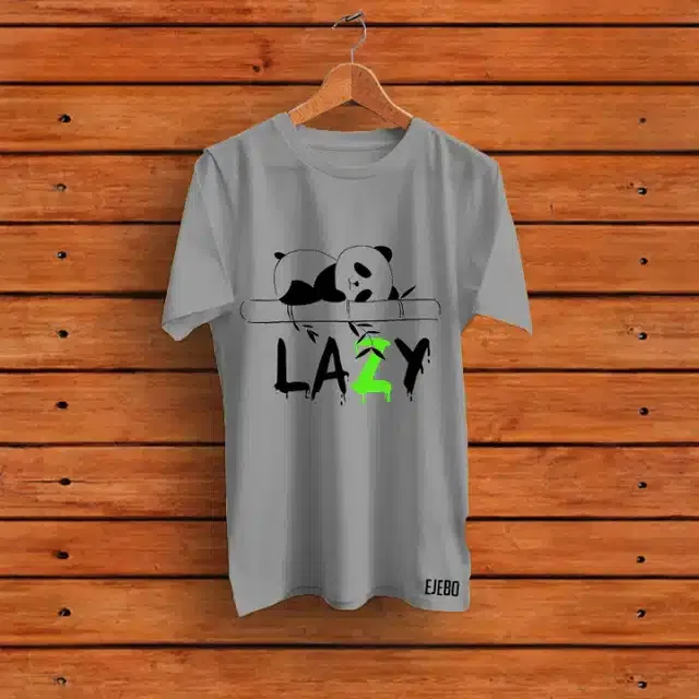 Half Sleeves Printed T-shirt for Men (Grey, L)