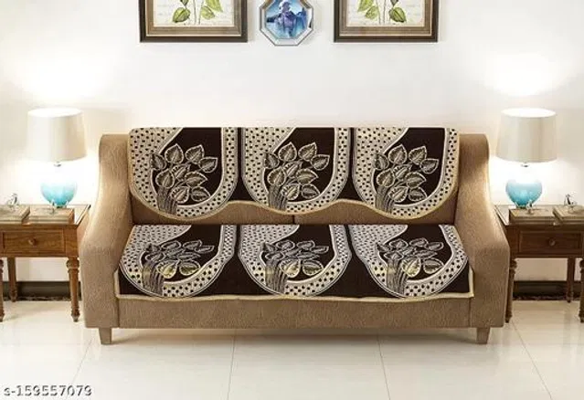 Polycotton 3 Seater Sofa Covers (Brown, Set of 1)