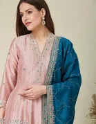 Anarkali Sequence Work Dupatta Set for Women 