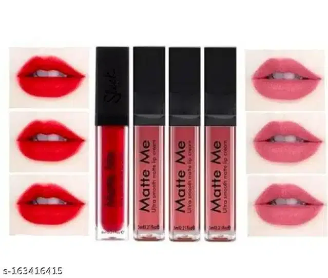 Matte Me Liquid Lipsticks (Red & Nude, Pack of 4)