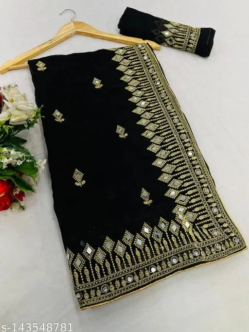 Beautiful Saree for Women (Black)