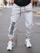 Cotton Blend Printed Track Pant for Men, White 