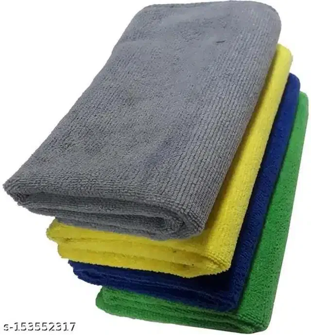 Microfiber Bath Towel (Multicolor, 40x40 cm) (Pack of 4)