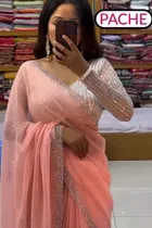 Georgette Embellished Saree for Women 