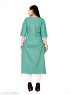Solid Embroidered Cotton Kurti for Women 