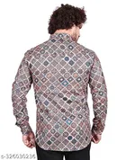 Cotton Blend Printed Short Kurta for Men, Multicolor 
