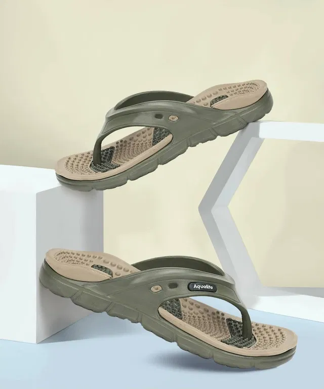 Aqualite Flipflops for Men (Green, 10 UK/India)