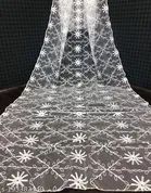 Checked Embroidered Net Dupatta for Women 
