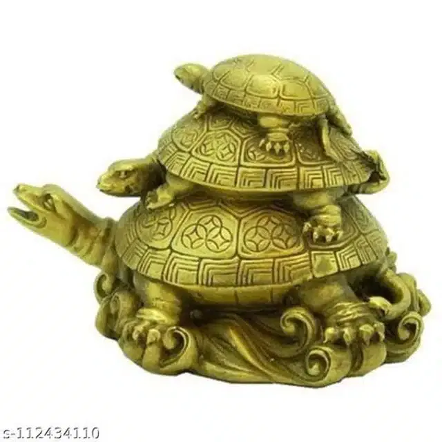 Three Turtle Showpieces (Green & Gold)