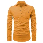 Trendy Cotton Full Sleeves Short Kurta For Men 