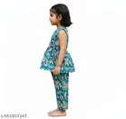 Rayon Slub Printed Clothing Set for Girls, Green, Pack of 1 