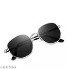 Fiber & Plastic Round, UV Protected Sunglasses For Women, Black, Pack of 1