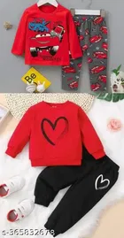 Cotton Blend Full Sleeves T-Shirt with Pant Clothing Set for Kids 