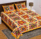 Cotton Rajasthani Jaipuri Double Bedsheet with 2 Pillow Covers 