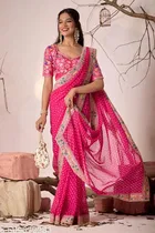 Bandhani Printed Saree for Women 