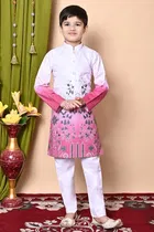 Rayon Cotton Printed Kurta with Payjama for Boys, Multicolor 