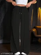 Cotton Blend Solid Trousers for Men, Black 