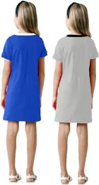 Graphic Print Shift Dress for Girls, Pack of 2 