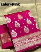 Silk Woven Design Saree for Women, Pink 