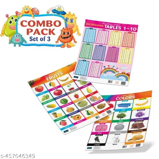 Bookford Publications My small chart Fruits, Colors & Tables (Set of 3)