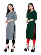 Crepe Solid Kurtis for Women 
