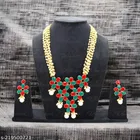 Primium Quality Kundan Necklace Set for Women, Red