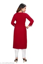 Rayon Slub Embroidered Kurti for Women 