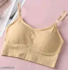Cotton Blend Bra for Women, Beige 