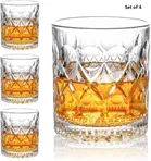 Afast Fashioned Whiskey Glass - Heavy Base Rocks Barware Glasses for Scotch, Mixed Drinks, Wine,,Cocktail Drinks (300 ml, Glass, Clear) -Pack of 4