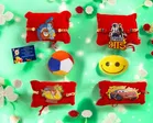 Combo of Wooden 4 Pcs Rakhi with Ball, Teddy Bear, Greeting Card, Roli 