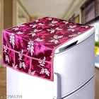 KANUSHI Industries® 1Pc Fridge Cover for Top with 6 Utility Pockets + 2 Fridge Handle Cover 