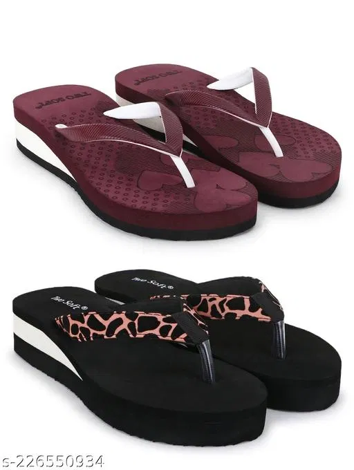 EVA Flip-flops for Women (Multicolor, 7) Pack of 2