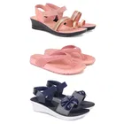 Combo of Heels with Slippers for Women (Multicolor, 8) (Pack of 3)