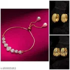 Combo of Alloy Bracelet with Pendant & 2 Pair Earrings for Women 