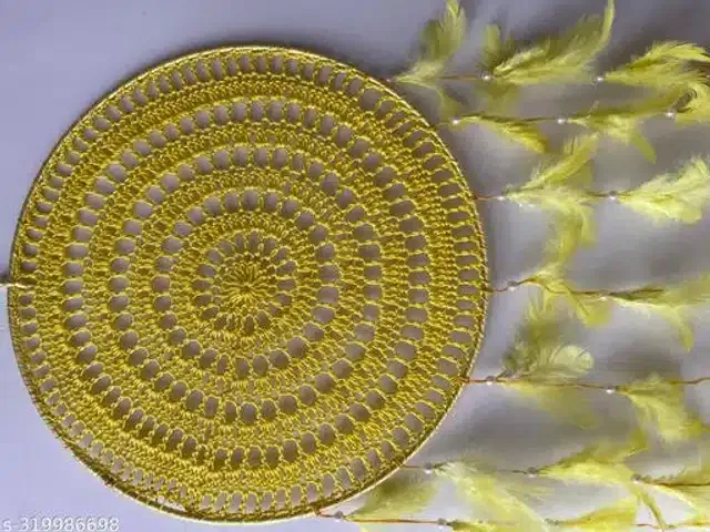 Thread Wall Hanging Dream Catcher (Yellow)