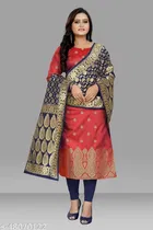 Silk Printed Kurti with Dupatta for Women 