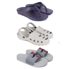 Combo of Sliders with Clogs & Slipper for Men (Multicolor, 6) (Set of 3)