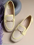 Solid Synthetic Loafers for Women 
