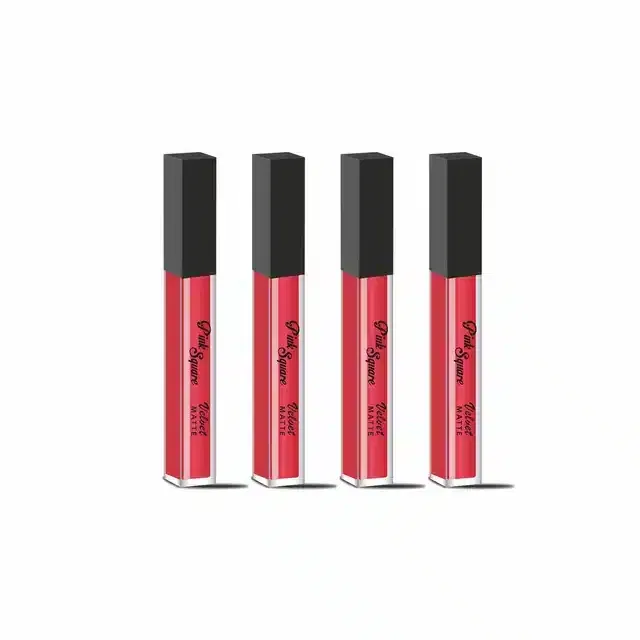 Liquid Matte Lipstick (Pack of 4, Punch)
