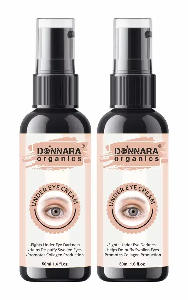 Donnara Organics Under Eye Cream to Remove Dark Circles, Wrinkles & Fine Lines (Pack of 2, 50 ml)