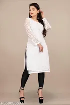 Net Kurti for Women, Black & White, Pack of 2 
